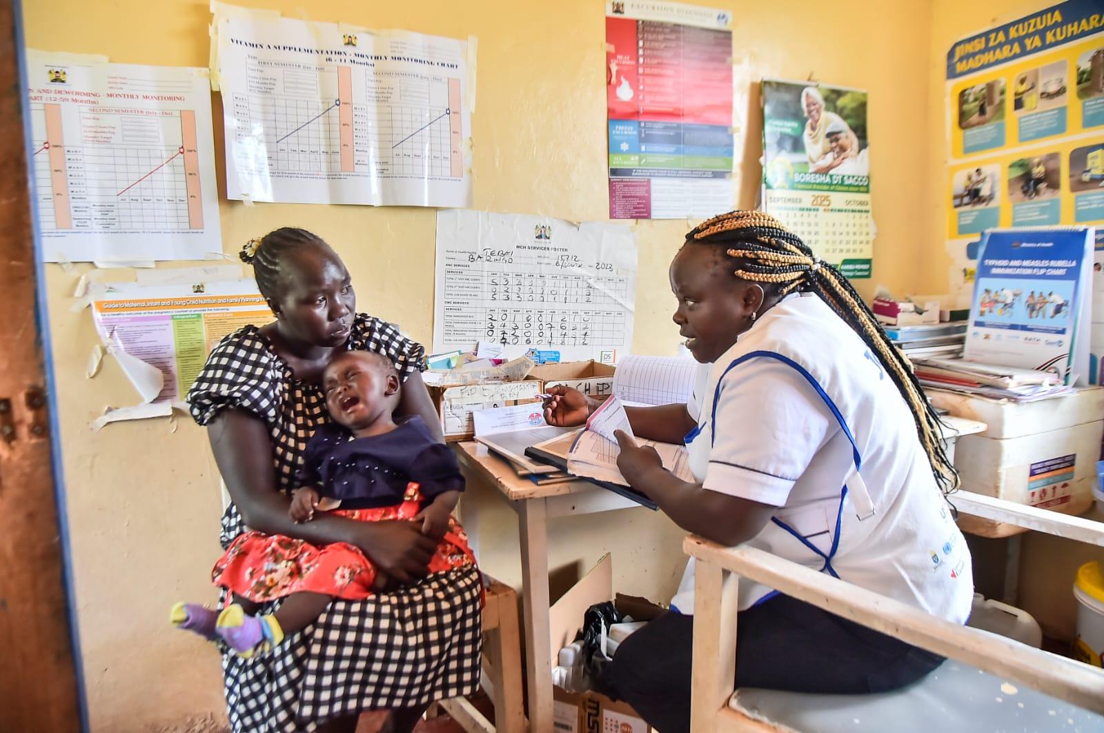 What are some of the most important challenges to getting children vaccinated in Kenya?   Distance to primary healthcare centers is a major hurdle for mothers trying to get their children vaccinated.   For instance, Past Tinamoi and through Mikuu, Sheila Chepkoi walks with her youngest child on her back and worry in her chest. From her home in Baringo County, in Kenya's Rift Valley, the nearest health facility is hours away on foot, and she has no money for transport.    